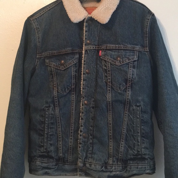 levi's sherpa lined denim jacket mens